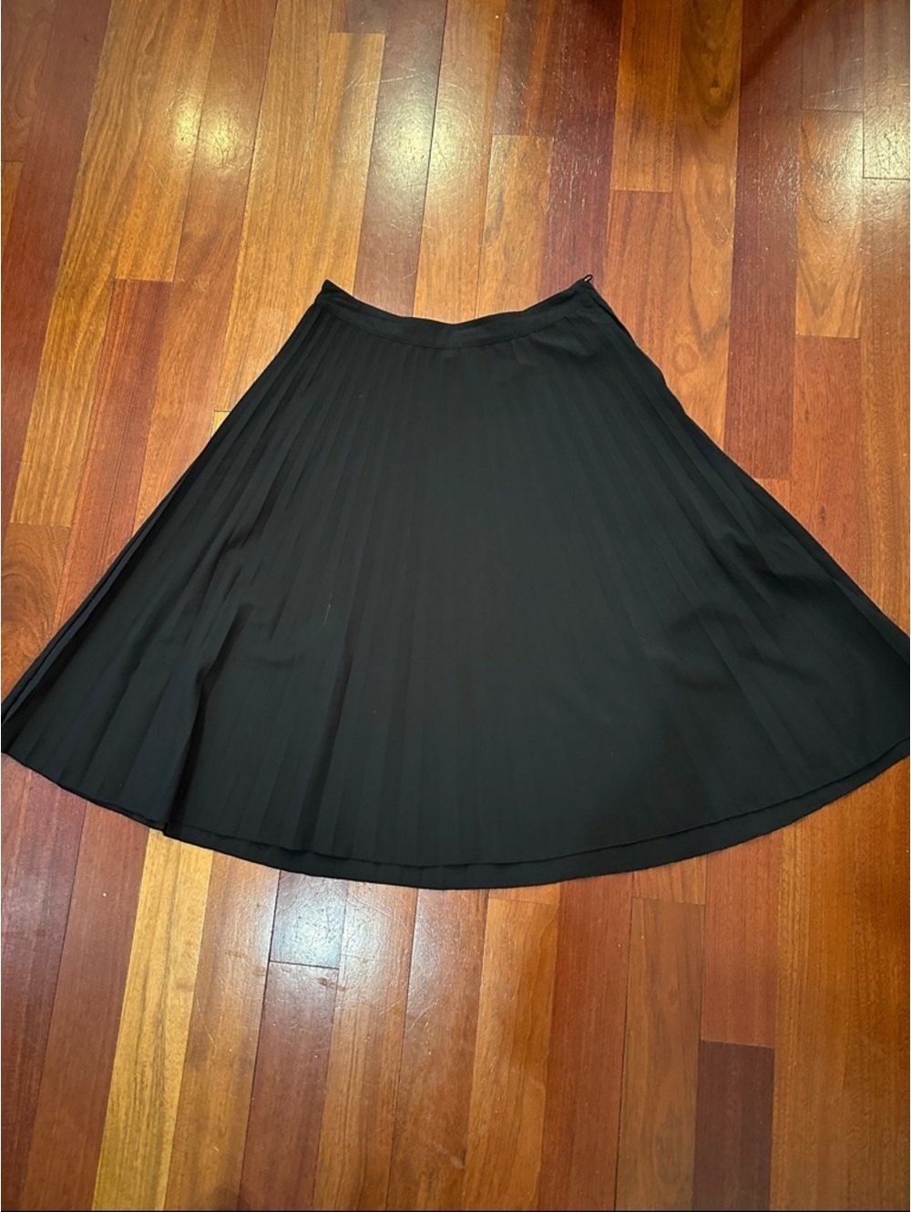 Classic Black Pleated A-Line Women's Skirt 25” long